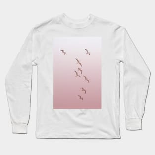 Birds in the Pink Sky Long Sleeve T-Shirt